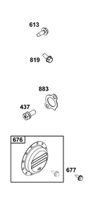 Exhaust Group Diagram and Parts List for 356447-0637-G1 200000 - 399999 Briggs and Stratton Engine